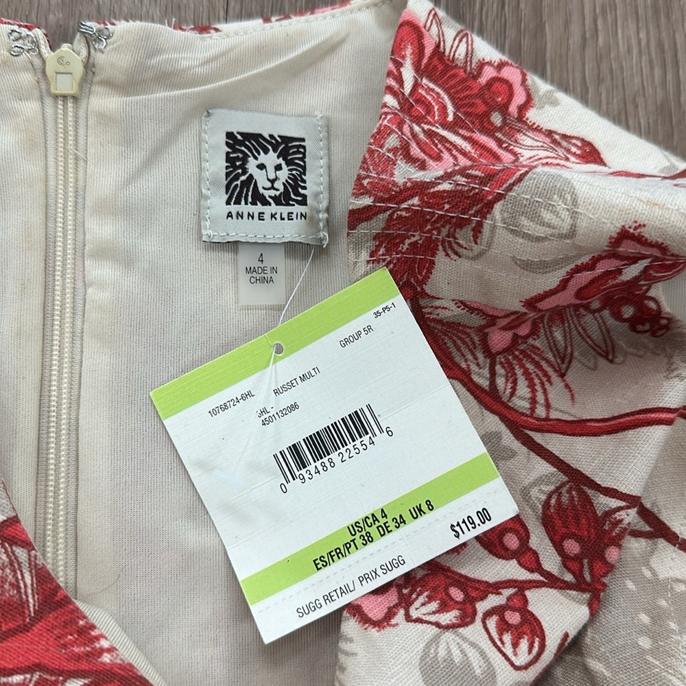 NWT Anne Klein linen blend dress size 4 NWT - Picture 4 of 10